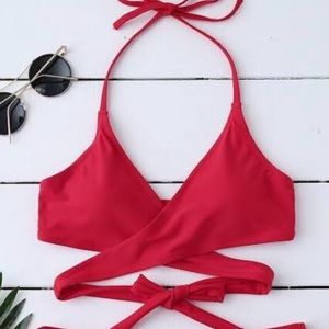 Zaful pink bathing suit top